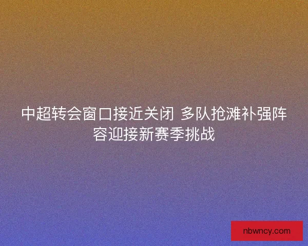 中超转会窗口接近关闭 多队抢滩补强阵容迎接新赛季挑战