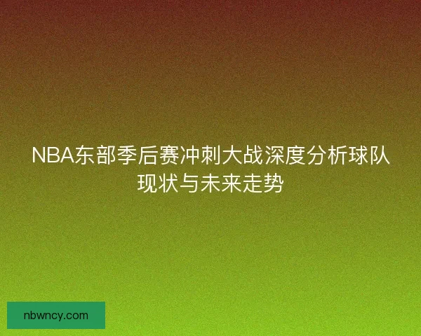 NBA东部季后赛冲刺大战深度分析球队现状与未来走势